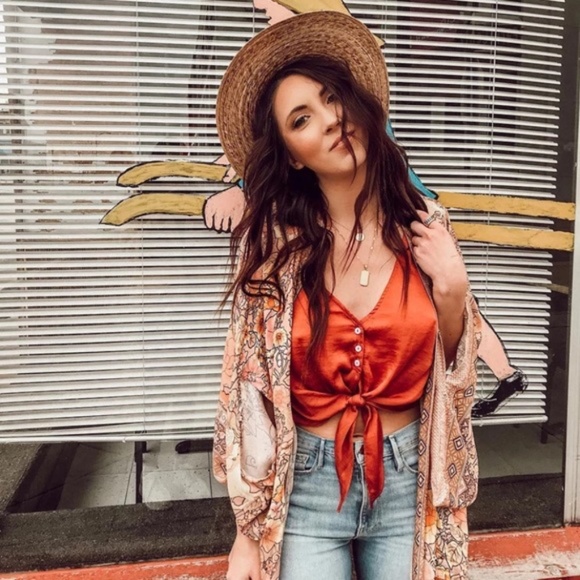 SOLD OUT Pink Bohemian Floral Maxi Duster Kimono Wrap Robe - Picture 10 of 16